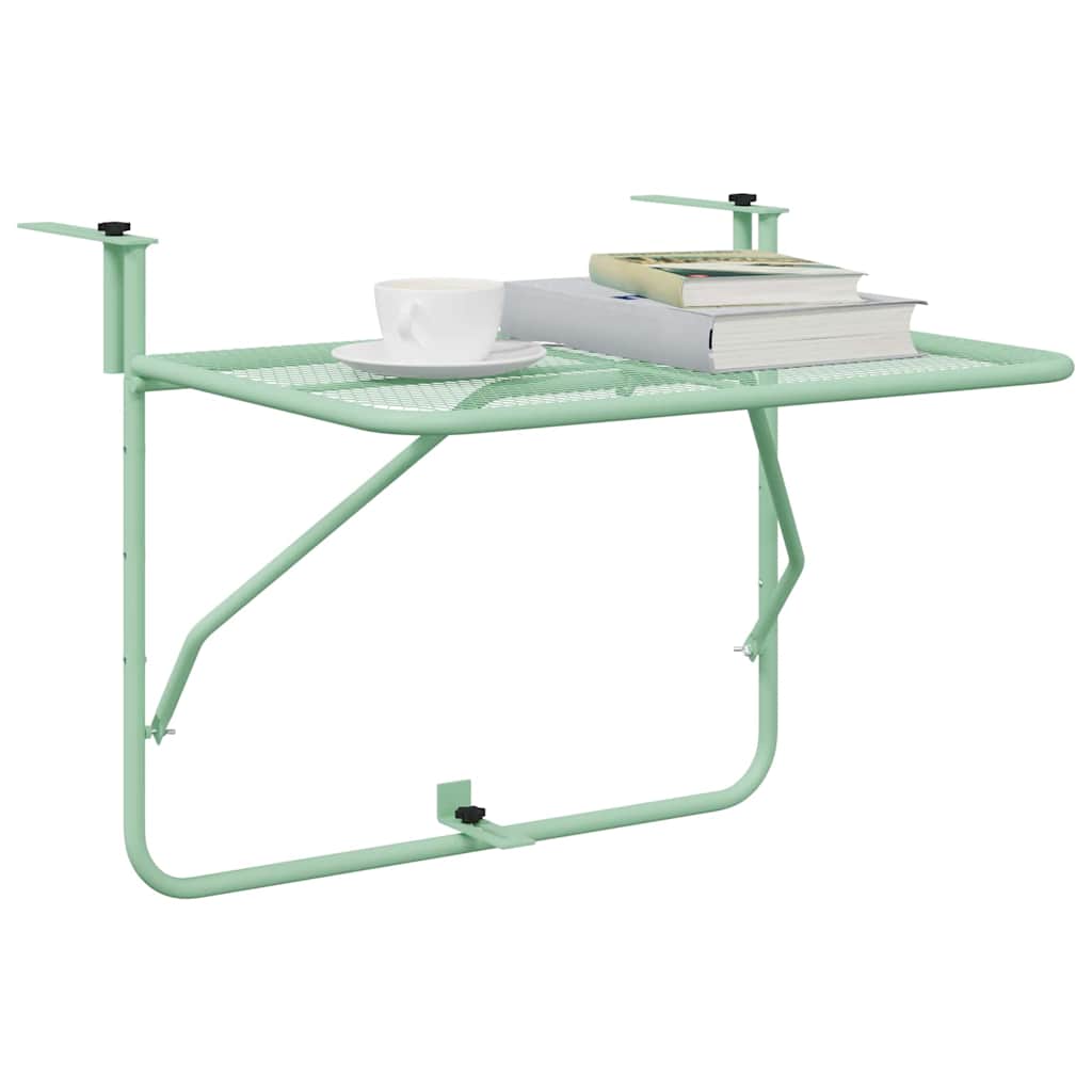 Hanging Balcony Table Mint green 60 x 39 x 65 cm Steel
